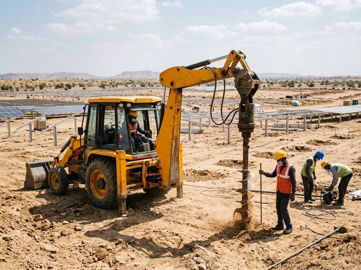 JCB-Mounted Piling Machine